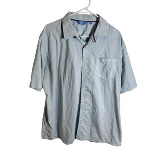 Tackle & Tides Mens Light Blue Striped Short Sleeve Button Down Shirt Size XL